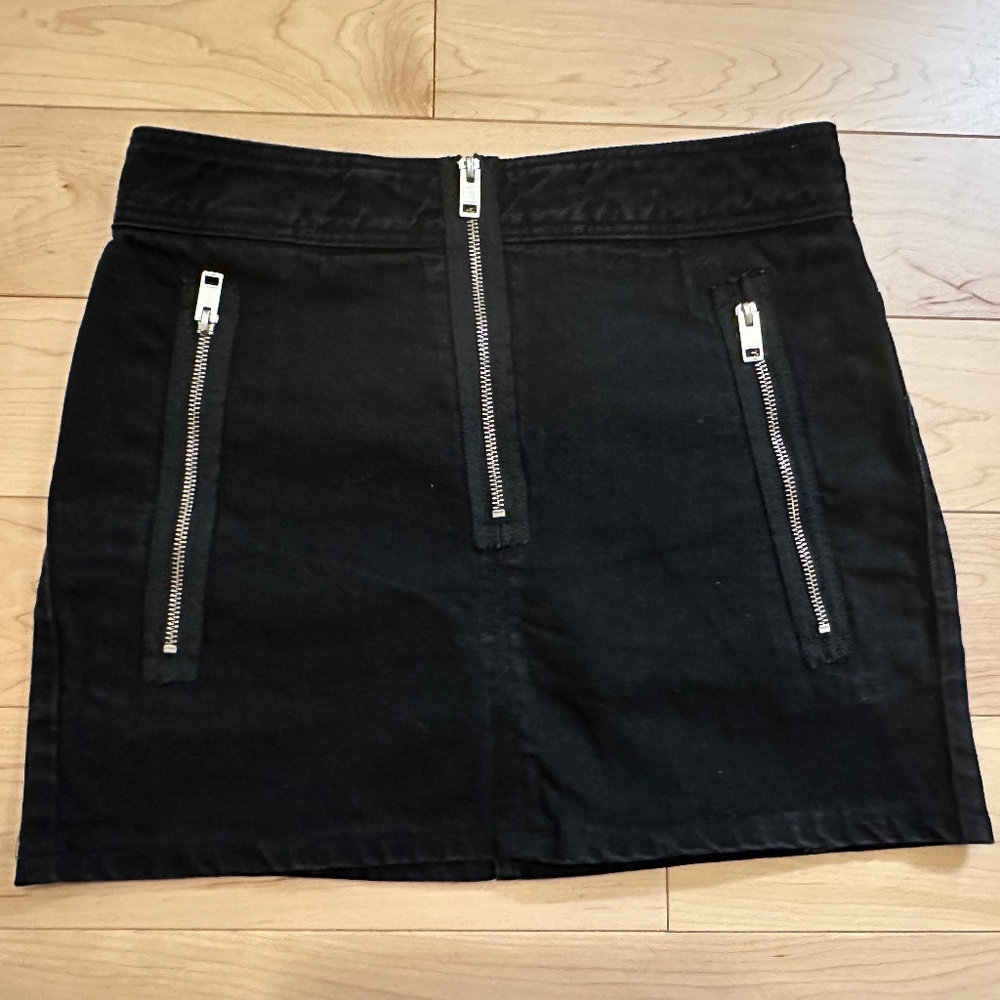 Diesel Denim Black Mini Skirt with Zippers 100% Cotton